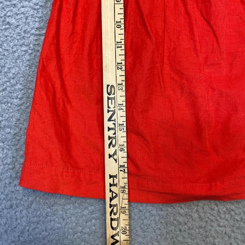 Mini Boden Dress 12-18 m Red Corduroy BabyWale Pintuck Short Sleeve Lined Ruffle